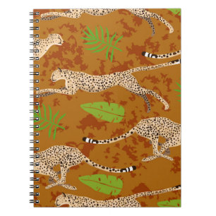 Cheetahs Leaves: Vintage Graphic Seamless Notebook