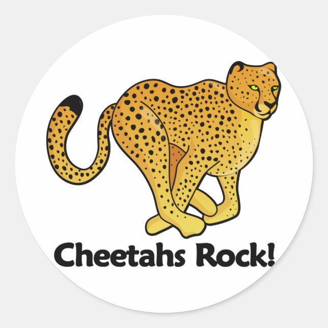 Cheetahs Rock! Classic Round Sticker (Front)