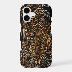 Cheetahs wild cat in the forest wood effect