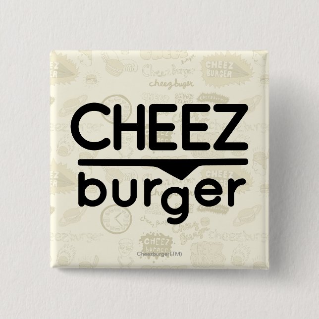 Cheezburger Logo (black) 15 Cm Square Badge (Front)