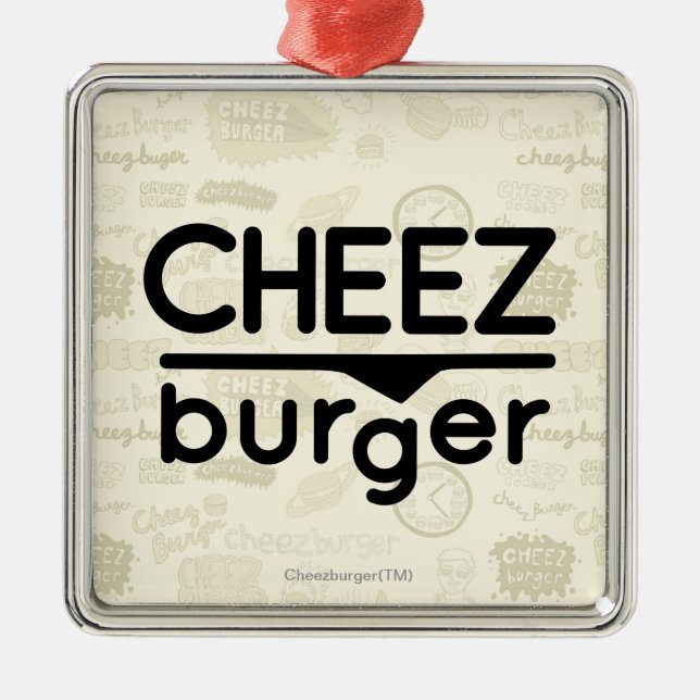 Cheezburger Logo (black) Metal Tree Decoration (Front)