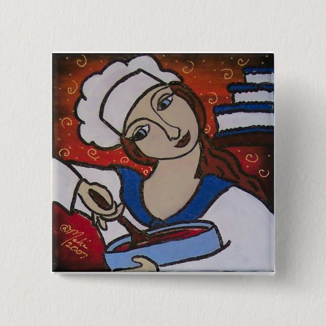chef 15 cm square badge (Front)