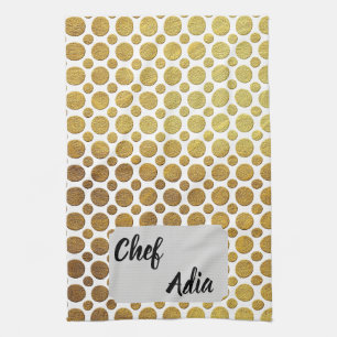 Chef Adia apron with decorative patern Tea Towel