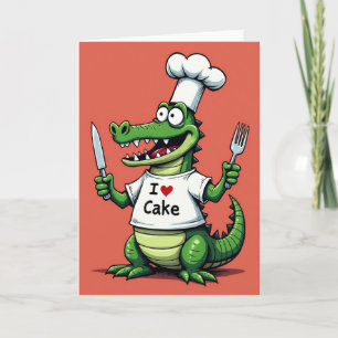 Chef Alligator Birthday Card