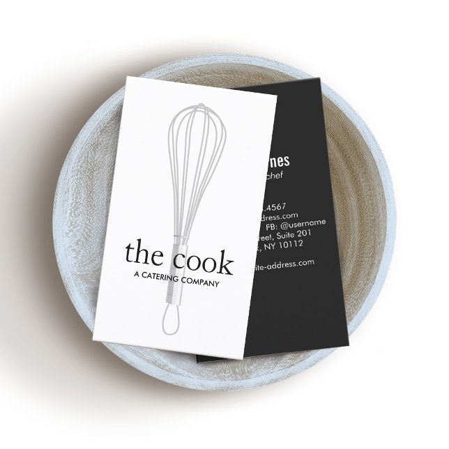 Chef and Baker Whisk Catering Business Card (Creator Uploaded)