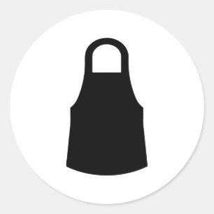 Chef apron silhouette classic round sticker