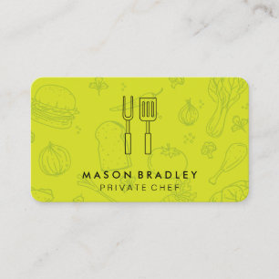 Chef   BBQ Cooking ware   Food Pattern Business Card