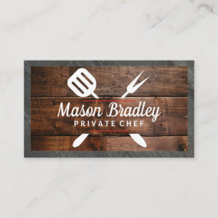 Chef   BBQ Cooking   Wooden Boards Business Card