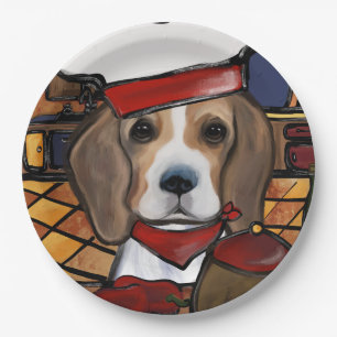 CHEF BEAGLE   PAPER PLATE