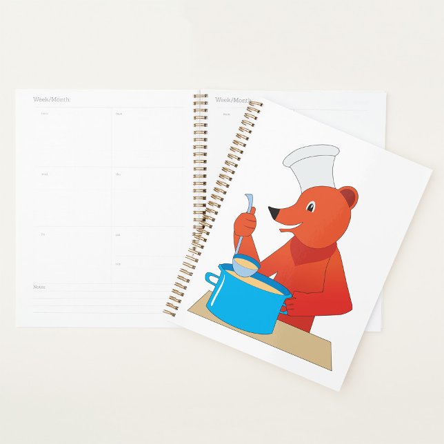 Chef Bear Cooking Soup Fun Animal Kitchen  Planner (Creator Uploaded)