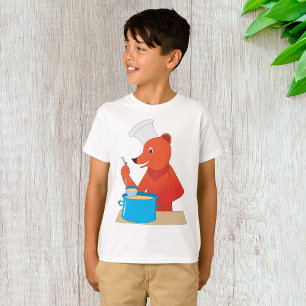 Chef Bear Cooking Soup Fun Animal Kitchen  T-Shirt