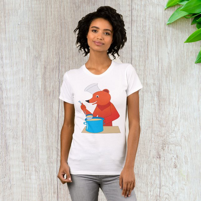 Chef Bear Cooking Soup Fun Animal Kitchen  T-Shirt (Creator Uploaded)