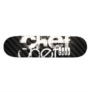 Chef; Black & Dark Grey Stripes Skateboard