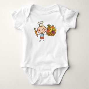 Chef Boy Cartoon Fruit Basket Kids Shirt