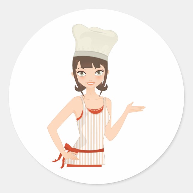 Chef bust classic round sticker (Front)