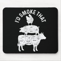 Chef Butcher Bbq I'd Smoke That Pork Beef Funny Fa