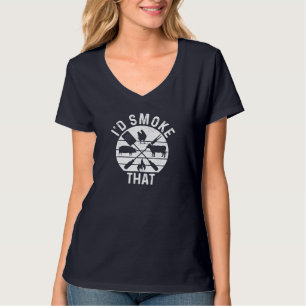 Chef Butcher BBQ I'd Smoke That Pork Beef Funny Fa T-Shirt
