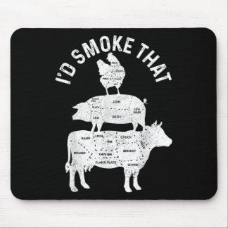 Chef Butcher Bbq Id Smoke That Pork Beef Funny Fat Mouse Mat