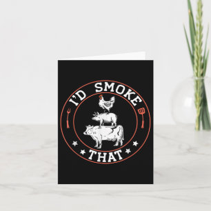 Chef Butcher Bbq Smoker Id Smoke That Barbecue Pit Card