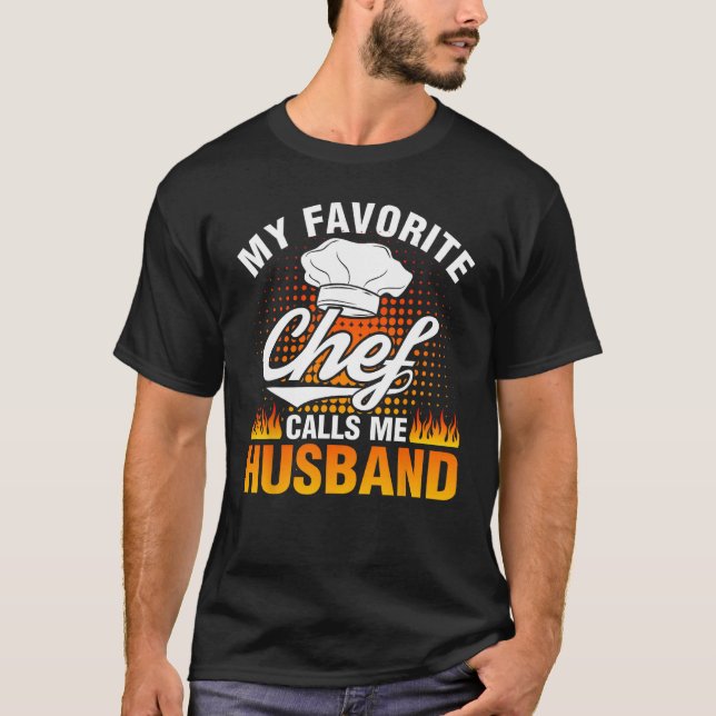 Chef Calls Me Husband Cooking  Cook Culinary Graph T-Shirt (Front)