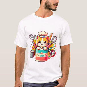 Chef Cat Mug - Funny Cat Illustration - Kitchen Hu T-Shirt