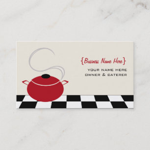 Chef / Caterer Business Card - Red Cooking Pot