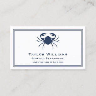 Chef Caterer Catering Cool Crab Seafood Restaurant Business Card