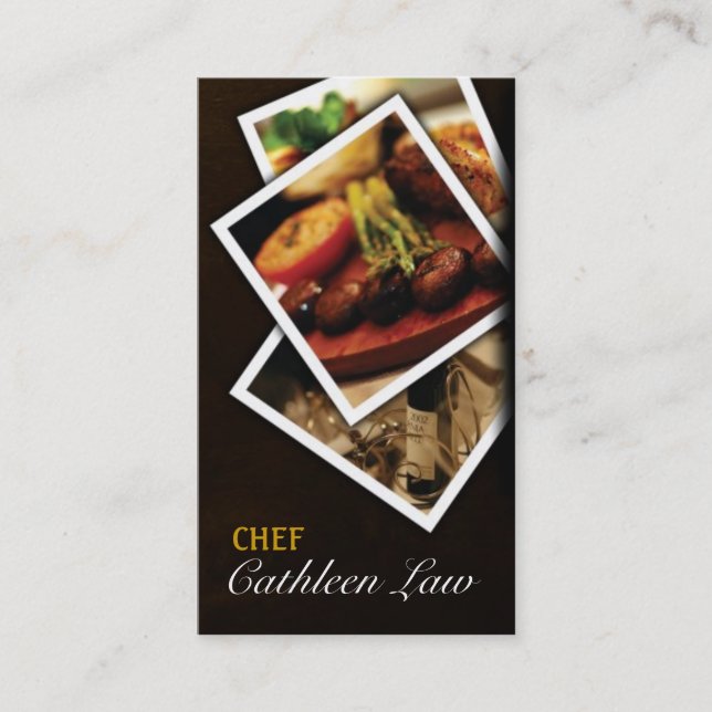 Chef, Catering, Food, Restaurant, Business Card (Front)