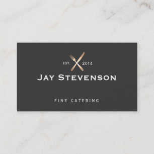 Chef, Catering Gold and Black Culinary Logo Business Card