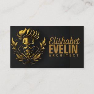 Chef Catering Gold Modern Black blink420 Business Business Card