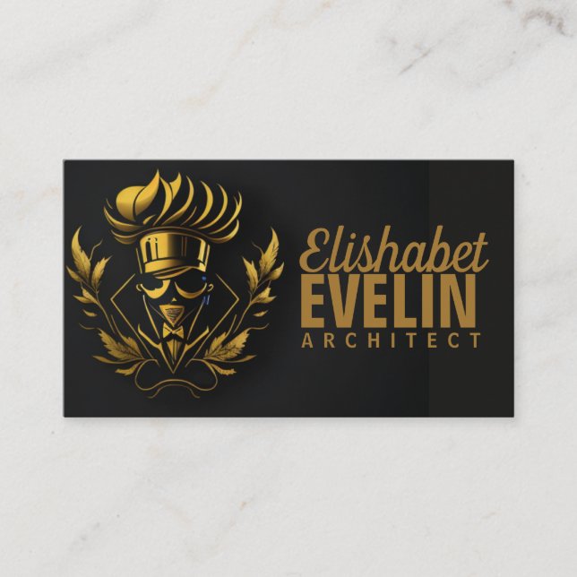 Chef Catering Gold Modern Black blink420 Business Business Card (Front)