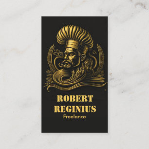 Chef Catering Gold Modern Black blink 210 Business Card