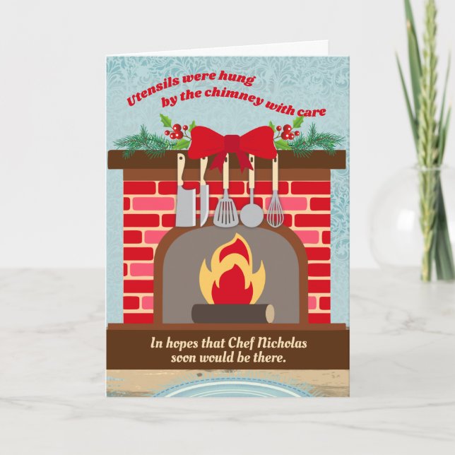 Chef catering restaurant culinary Christmas Holida Holiday Card (Front)