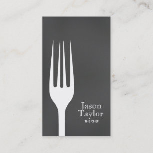 Chef Catering Restaurant Food Fork Logo Business Card