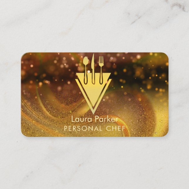 Chef Catering Restaurant Kitchen Tools Personal  Business Card (Front)