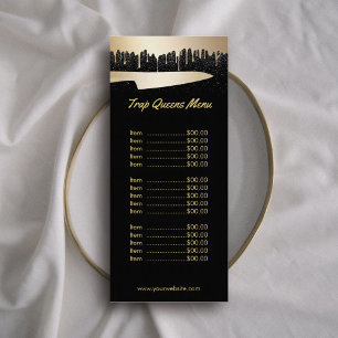 Chef Catering Restaurant Modern Black & Gold Menu