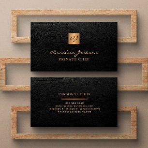 Chef catering restaurant professional gold black business card