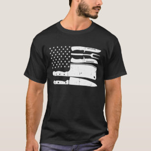 Chef - Chef Knife American Us Flag T-Shirt