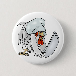 Chef Chicken 6 Cm Round Badge