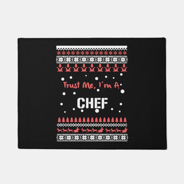 Chef Christmas Shirts Doormat (Front)