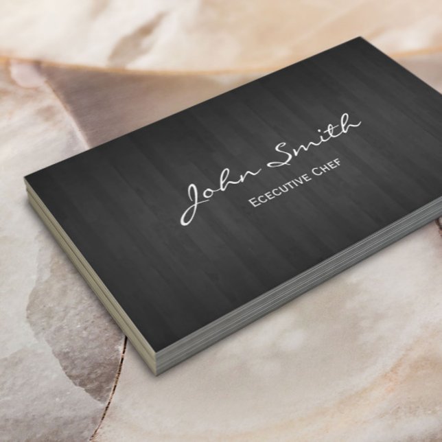 Chef Classy Dark Wood Business Card (Creator Uploaded)