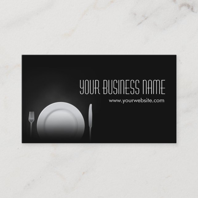 Chef Classy Dining Tools Catering Business Card (Front)