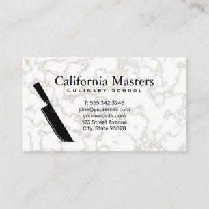 Chef Cleaver   Marble Texture Business Card