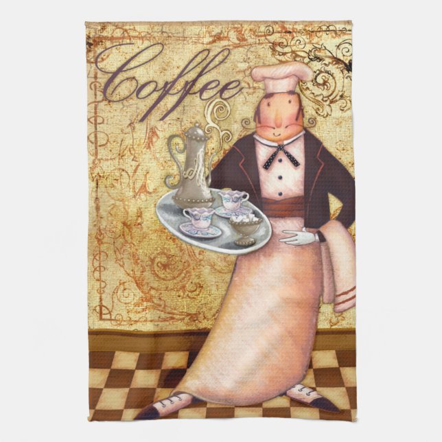 Chef Coffee Tea Towel (Vertical)
