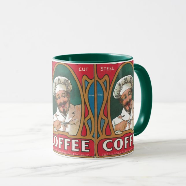 Chef coffee vintage art nouveau kitchen mug (Front Right)