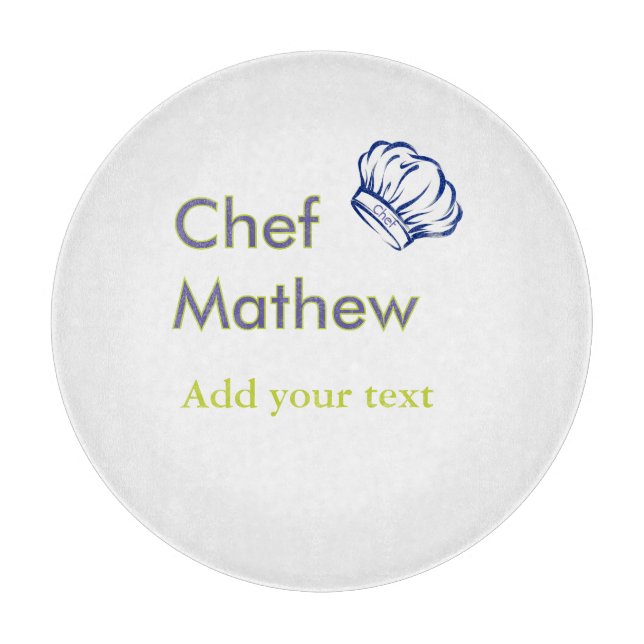Chef cook add name text men kitchen bakery  cutting board (Front)
