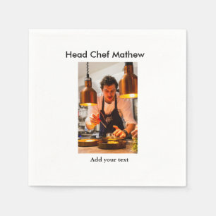 Chef cook add name text men kitchen bakery  napkin