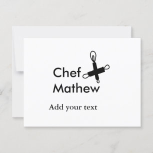 Chef cook add name text men kitchen bakery postcard