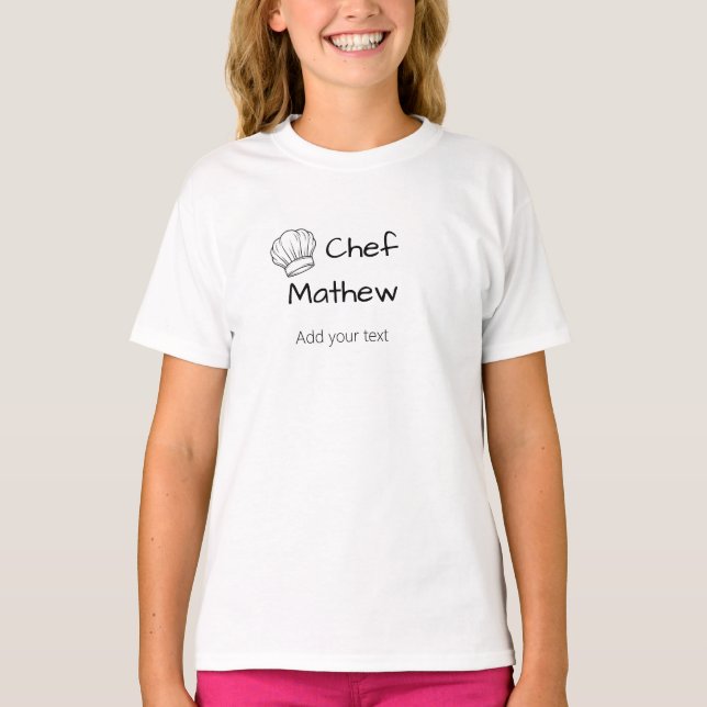 Chef cook add name text men kitchen bakery  T-Shirt (Front)