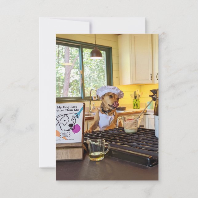 Chef cook book Funny Dog Photo Card (Front)